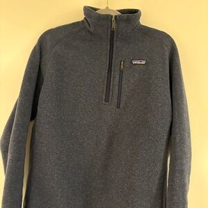 Patagonia Men's Better Sweater Quarter Zip Fleece in Navy and Size Medium